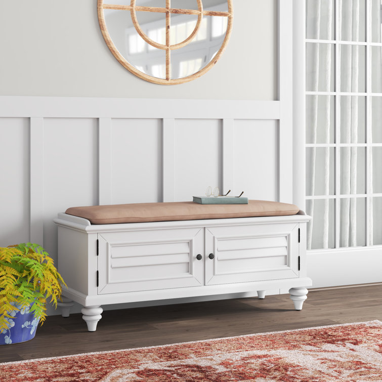 Lark Manor Delacour Solid Wood Storage Bench & Reviews Wayfair